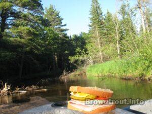 A great trout stream meal. A sandwich decked out with all the fixings. 