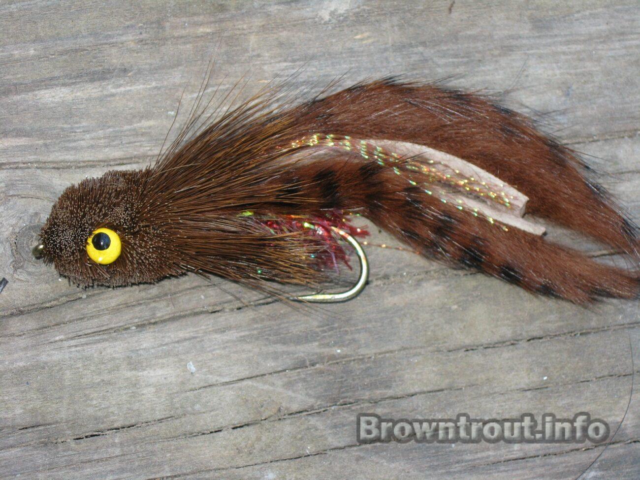 Lady Gaga streamer for large brown trout day or night, The best Mouse fly patterns for fly fishing trout at night, streamer fly patterns, streamer flies for trout, mice tails for trout, trout streamer patterns