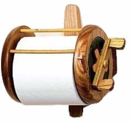 Fishing reel toilet paper dispenser