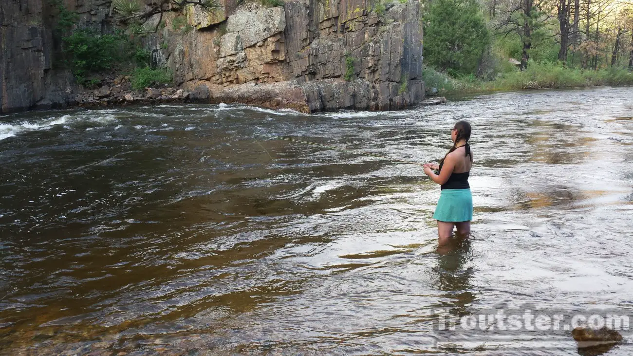 Fishing in Colorado with small dry flies for trout