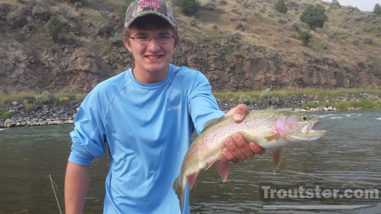 Nick with a nice rainbow trout in Idaho