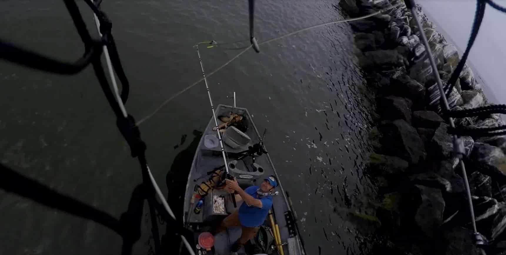 Casting a crab trap on the oregon coast