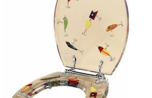 Fishing toilet seat