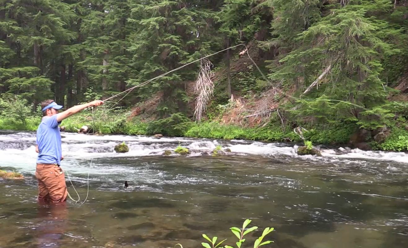 Fishing the upper Rogue river in Oregon