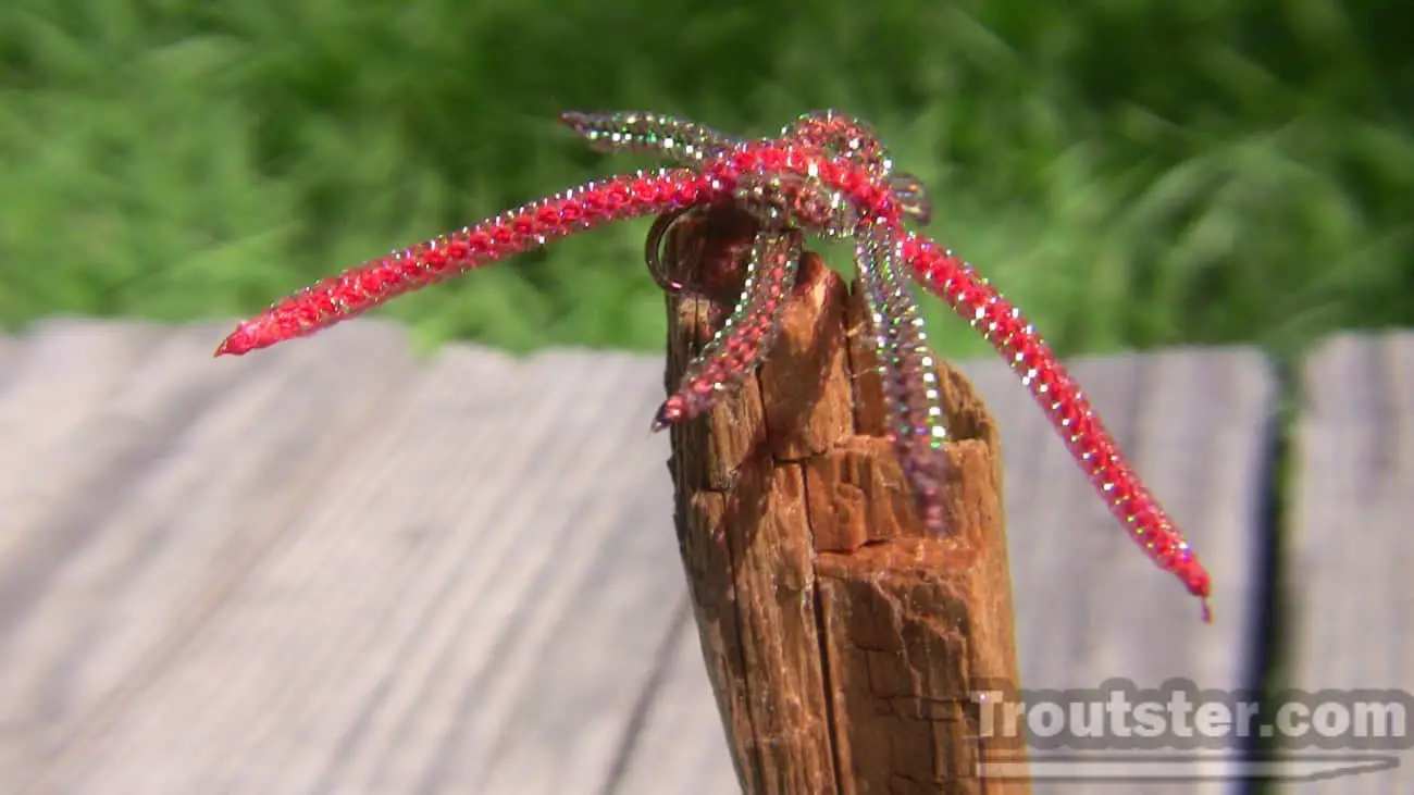 A san juan fly pattern that looks like several worms bunched together, an juan worm pattern, san juan worm variations, san juan worm fly, san juan worm recipes, san juan worm tying instructions