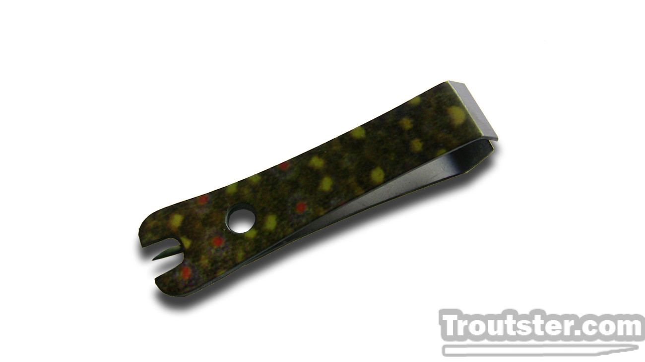 Nice fly fishing nippers painted with brook trout spots.