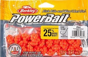 Powerbait steelhead egg clusters