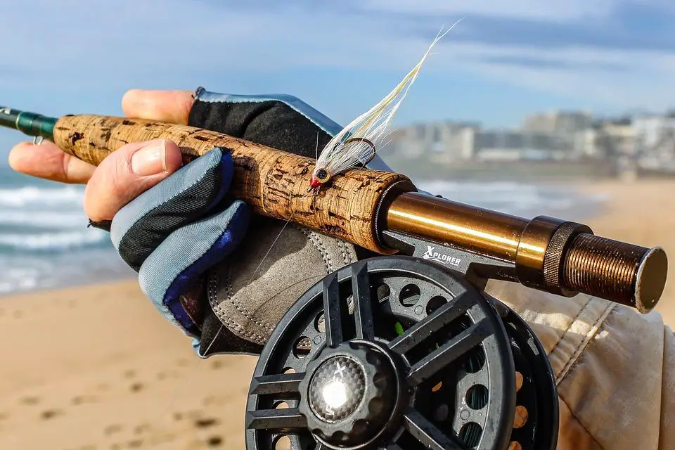 Saltwater fly rod, reel, and streamer